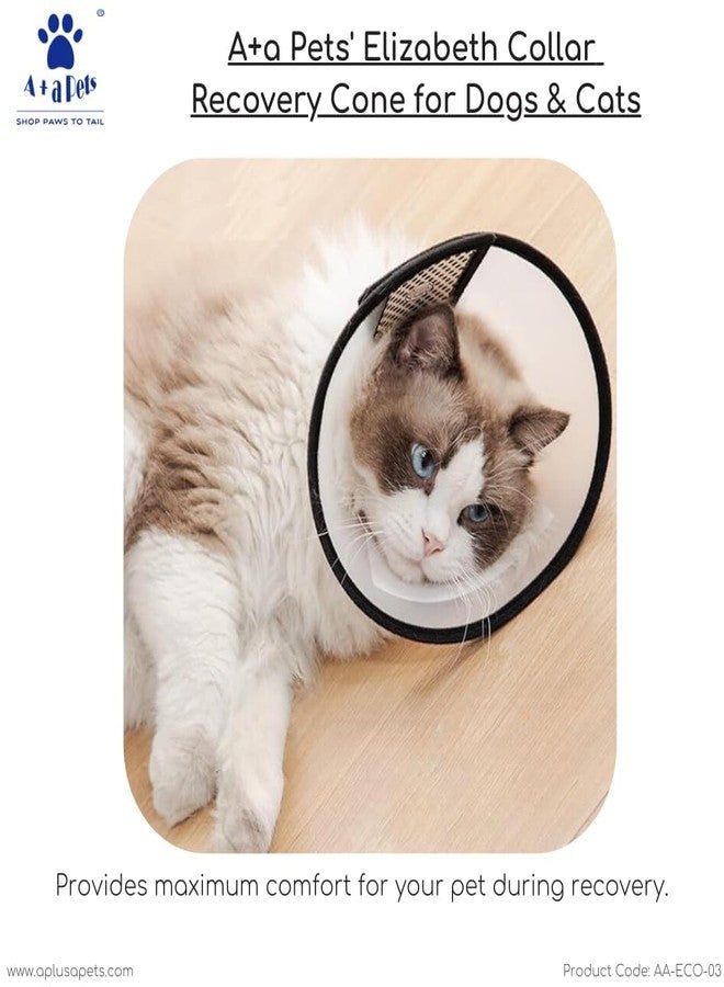 A+a Pets طوق إليزابيث من إيه+إيه للحيوانات الأليفة - مخروط سريع الشفاء للكلاب والقطط - يمنع العض ولعق الجروح المفتوحة | أسرع بعد الجراحة (مقاس 2+) - Image 4